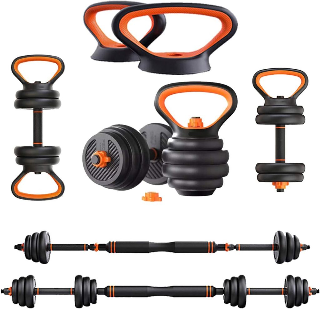 40LB Free Weights Adjustable Dumbbells Set for Home Gym Used as Dumbells Barbell Kettlebells Push Up Stand for Men and Women Exercise  Fitness Equipment, 40Lbs Weights Set