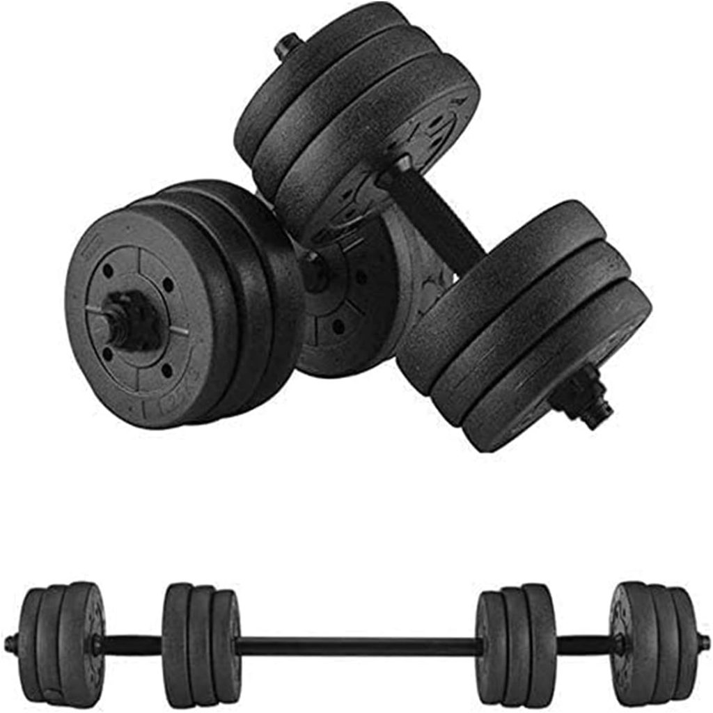 Adjustable Weights Dumbbells Set, Lifting Dumbbells Weight Set,Total 20KG/44LBS(Pairs) with Connecting Rod Can Be Used As Barbell for Home Gym Work Out Training