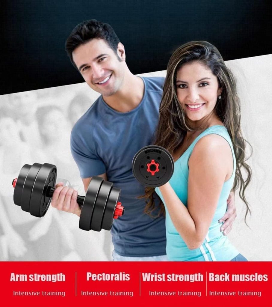 Adjustable Weights Dumbbells Set,Fitness Free Weights Dumbbells with Connecting Rod for Gym Work Out Home Training, Suitable for Men and Women