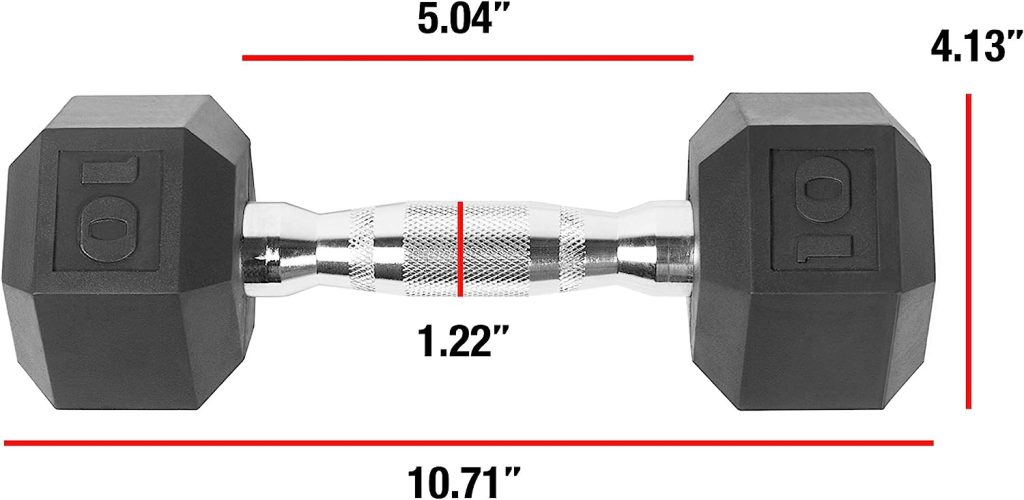 CAP 10 LB Coated Hex Dumbbell Weight, New Edition