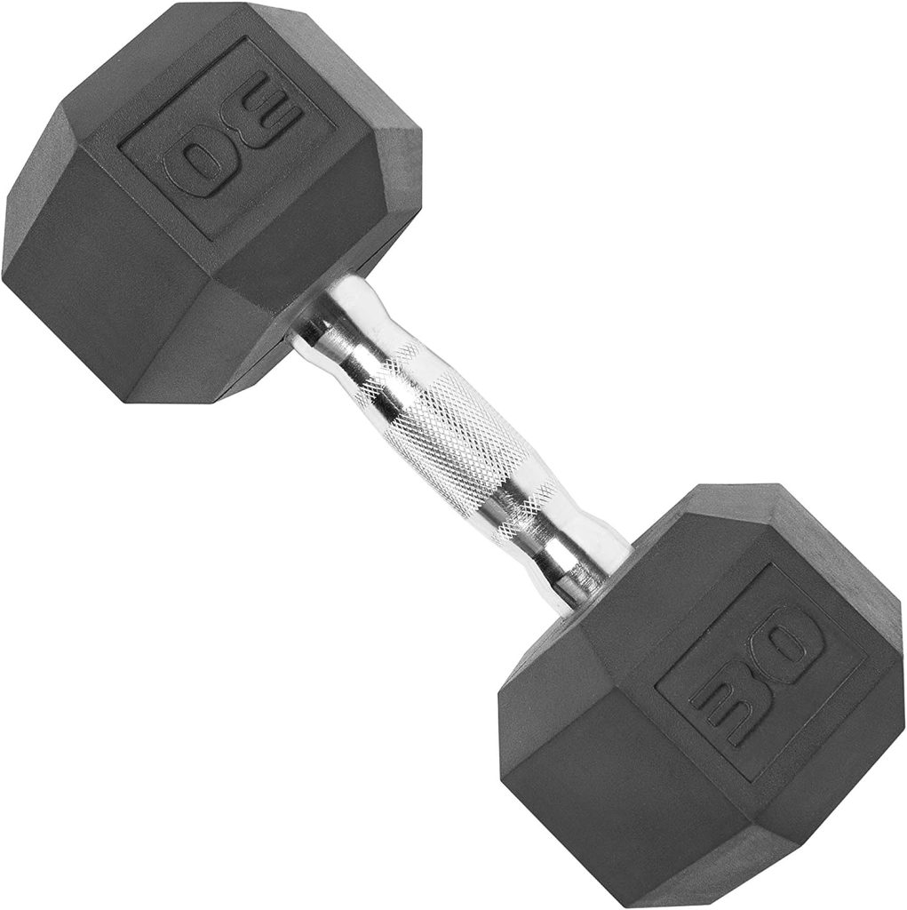 CAP 30 LB Coated Hex Dumbbell Weight, New Edition