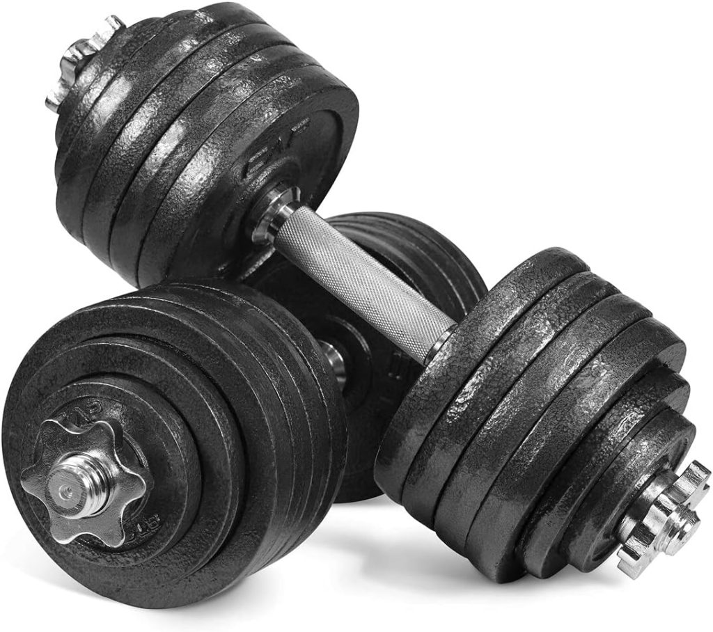 CAPHAUS Adjustable Dumbbells, 20lb, 25lb, 30lb, 52.5lb  100lb Options, Exercise Fitness Equipment for Home Gym, Muscle Building  Core Fitness