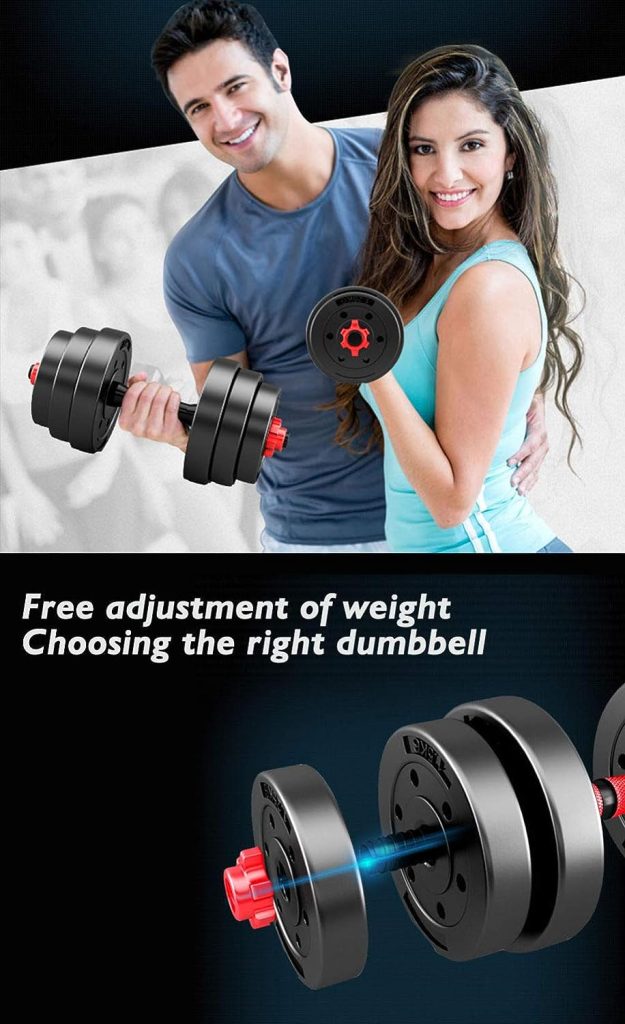 Fitness Dumbbells Set Free Weights Adjustable Weight to 33-88lbs Home Fitness Equipment for Men and Women Gym Dumbbell Sets 30,40,60,80lbs(Suit)