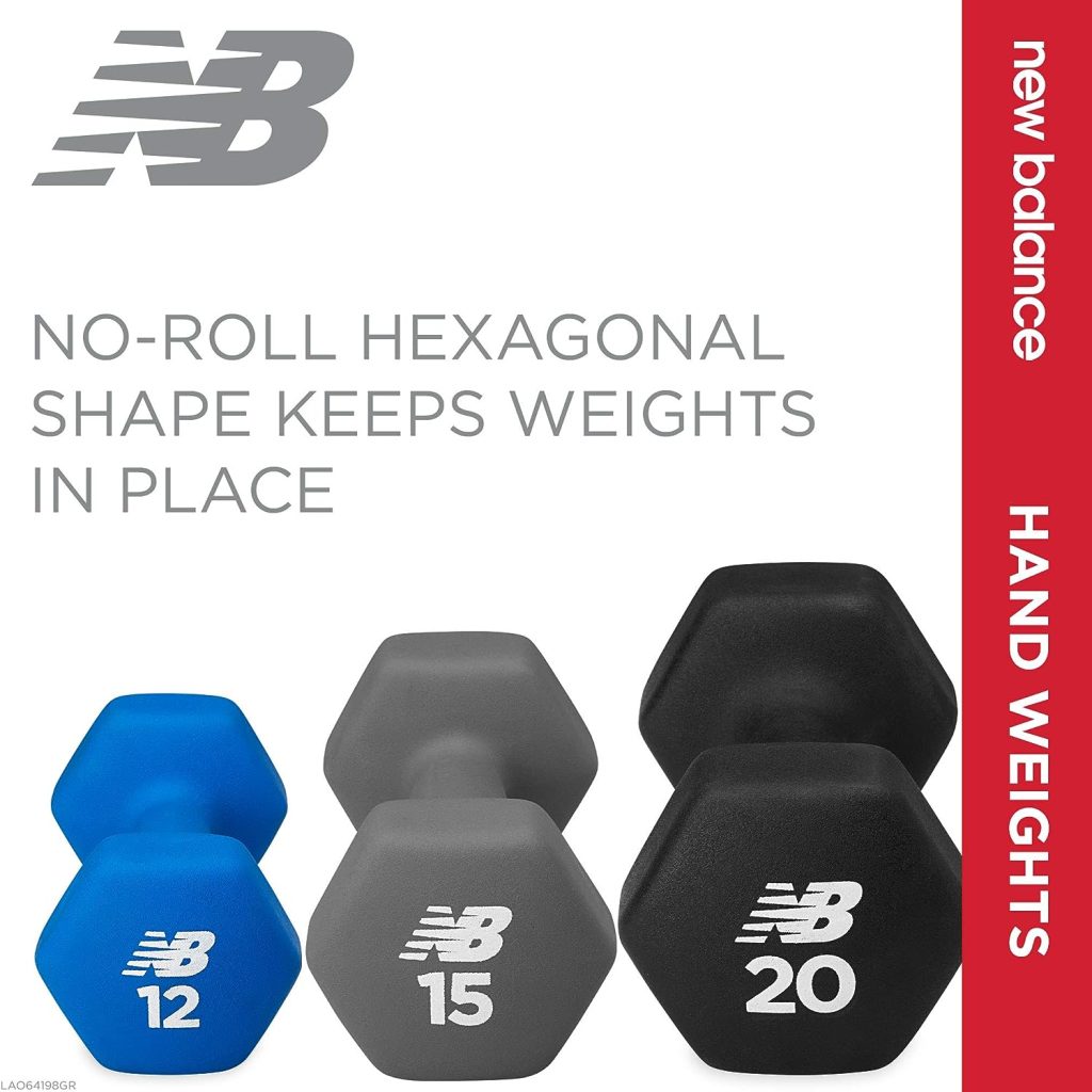 New Balance Dumbbells Hand Weights (Single) - Neoprene Exercise  Fitness Dumbbell for Home Gym Equipment Workouts Strength Training Free Weights for Women, Men