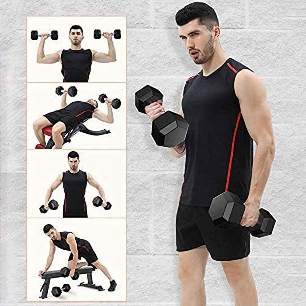 Saorzon Dumbbells Set of 2 Exercise  Fitness Dumbbell for Home Gym Free Weights Hand Hex Dumb Bells 5 8 10 12 15 20 25 30 35 LB
