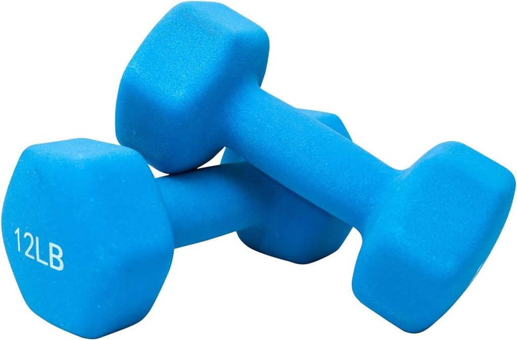 Set of 2 each 12 lb Dark blue Neoprene Coated Dumbbells Pair Hand Weights All-Purpose, Home Gym, Exercise 24 LB total neoprene set