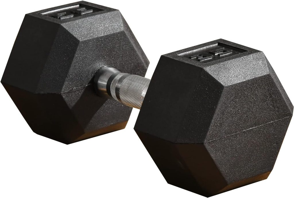 Soozier 35lbs Rubber Dumbbell, Weight Hand for Body Fitness Training, Home Office Gym Use, Black