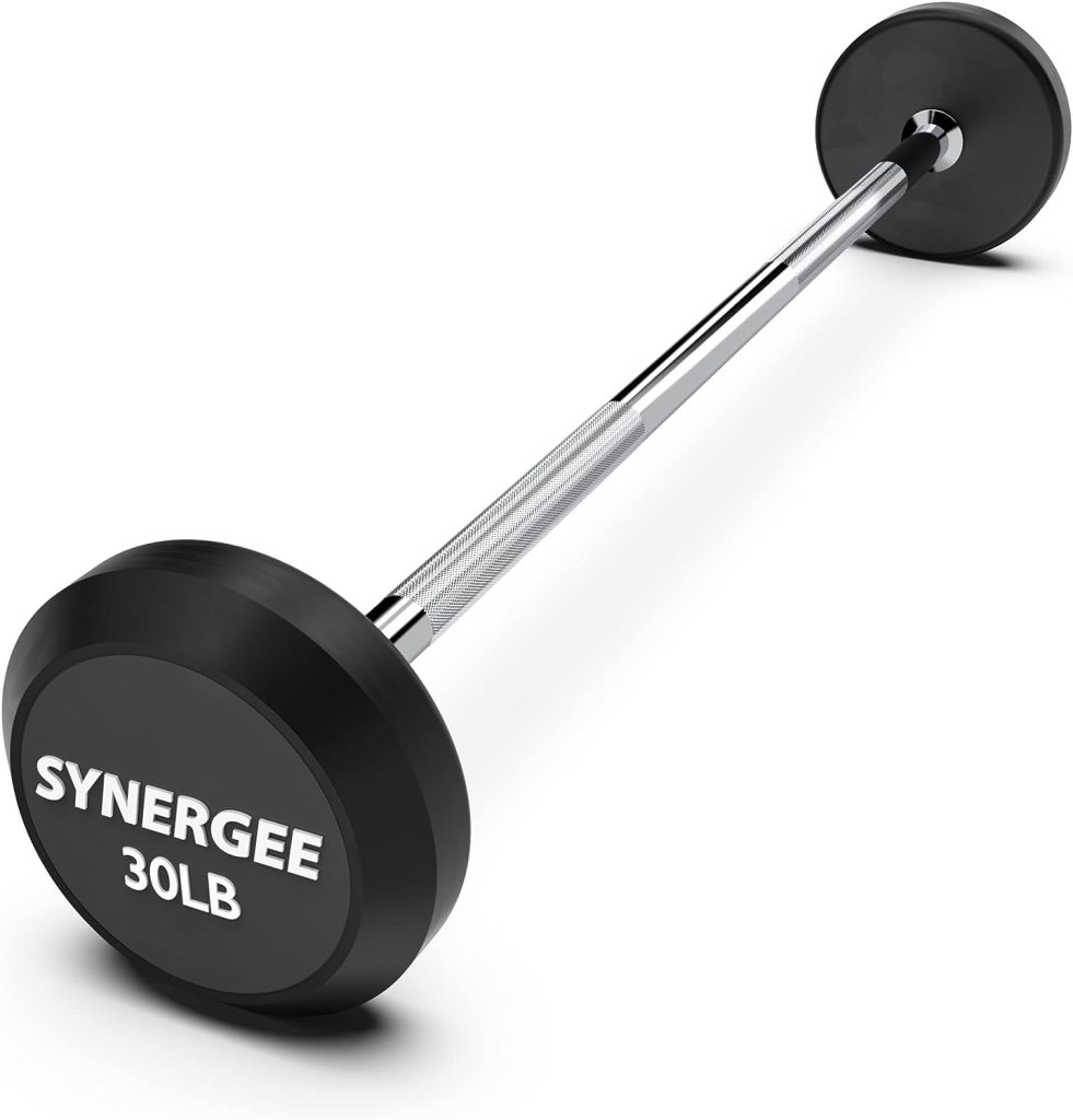 Synergee Fixed Barbell Pre Weighted Straight Steel Bar with Rubber Weights - Fixed Weight