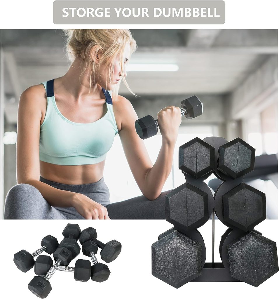 Tamisom Dumbbell Rack, Dumbbell Storage Rack Weight Organizer Rack Only for Home Gym Weight Rack No Need Assembly